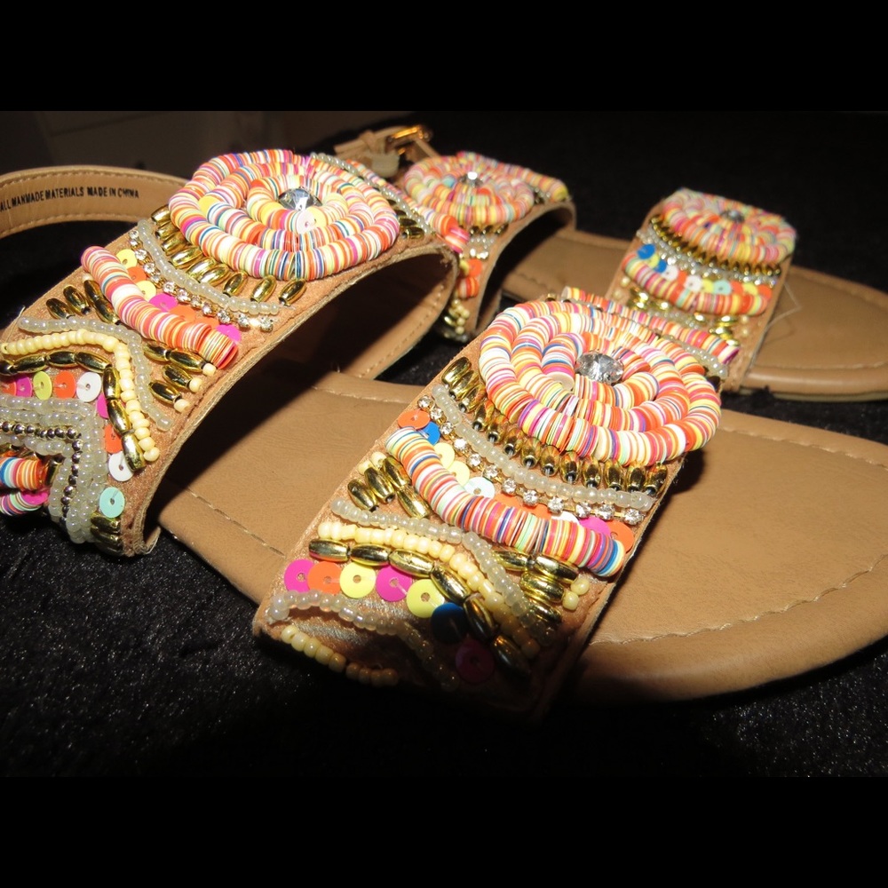 Bangled sandals.
